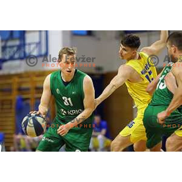 Miha Lapornik in action during Nova KBM league match between Sencur GGD and Krka in Sencur, Slovenia on April 6, 2022