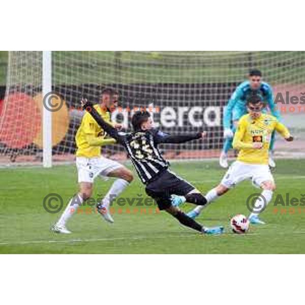 Tio Cipot in action during Prva Liga Telemach football match between Bravo and Mura in Ljubljana, Slovenia on April 9, 2022