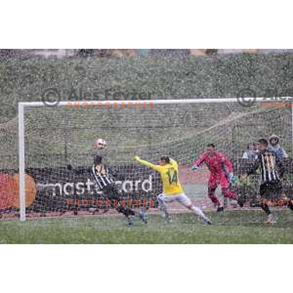 in action during Prva Liga Telemach football match between Bravo and Mura in Ljubljana, Slovenia on April 9, 2022