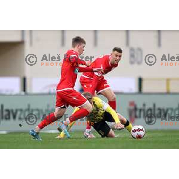 Nik Marinsek in action during Prva Liga Telemach 2021-2022 football match between Kalcer Radomlje and Aluminij in Domzale, Slovenia on April 9, 2022