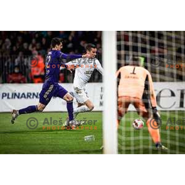 Ivan Prtajin in action during Prva liga Telemach football match between Maribor and Olimpija in Ljudski vrt, Maribor, Slovenia on April 9, 2022. Photo: Jure Banfi/www.alesfevzer.com