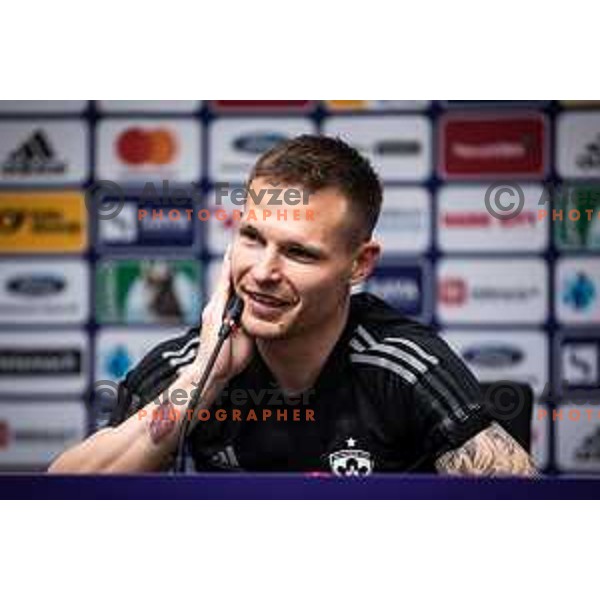 Martin Milec at the press conference after Prva liga Telemach football match between Maribor and Olimpija in Ljudski vrt, Maribor, Slovenia on April 9, 2022. Photo: Jure Banfi/www.alesfevzer.com