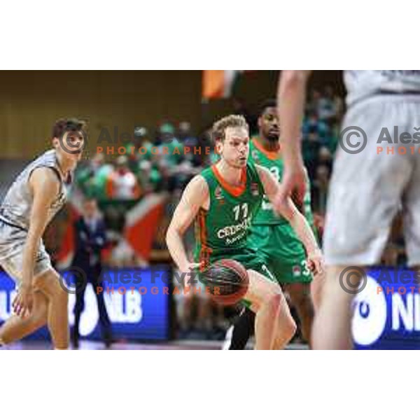 Jaka Blazic in action during ABA league regular season basketball match between Cedevita Olimpija and Cibona in Tivoli Hall, Ljubljana, Slovenia on April 10, 2022