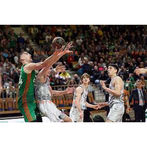 Alen Omic in action during ABA league regular season basketball match between Cedevita Olimpija and Cibona in Tivoli Hall, Ljubljana, Slovenia on April 10, 2022