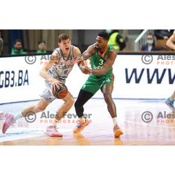 Melvin Ejim in action during ABA league regular season basketball match between Cedevita Olimpija and Cibona in Tivoli Hall, Ljubljana, Slovenia on April 10, 2022