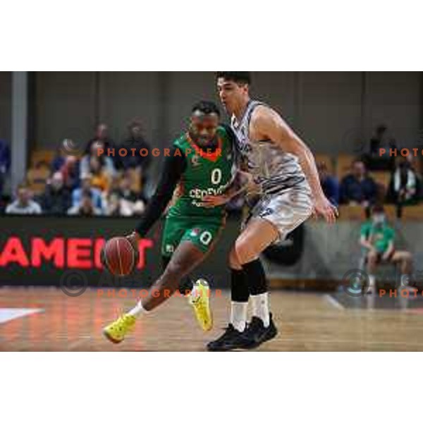 Jacob Pullen in action during ABA league regular season basketball match between Cedevita Olimpija and Cibona in Tivoli Hall, Ljubljana, Slovenia on April 10, 2022