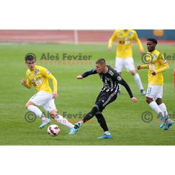 Luka Bobicanec in action during Prva Liga Telemach football match between Bravo and Mura in Ljubljana, Slovenia on April 9, 2022
