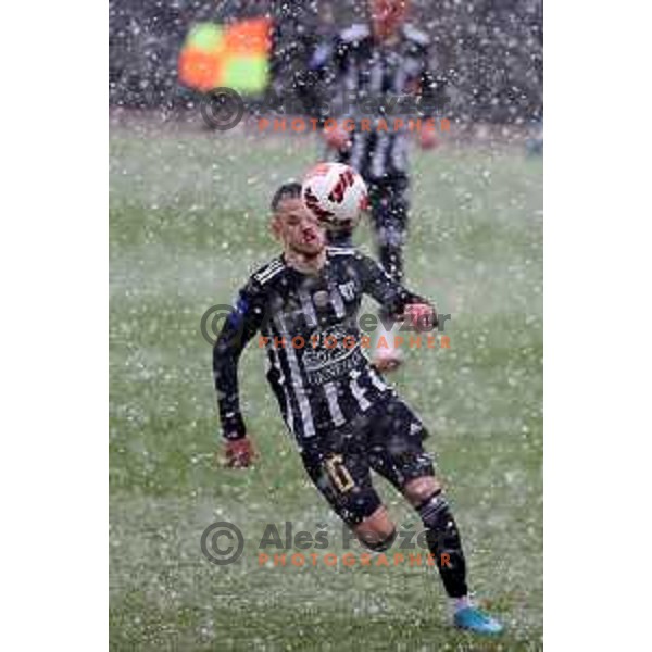 Tomi Horvat in action during Prva Liga Telemach football match between Bravo and Mura in Ljubljana, Slovenia on April 9, 2022