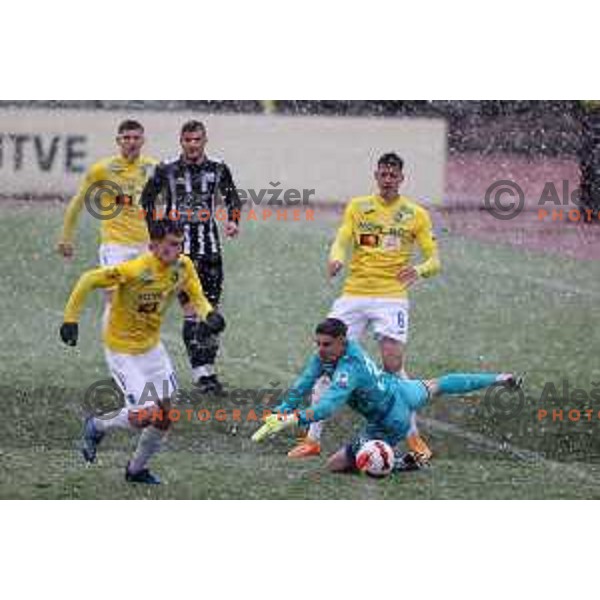 Matija Orbanic in action during Prva Liga Telemach football match between Bravo and Mura in Ljubljana, Slovenia on April 9, 2022
