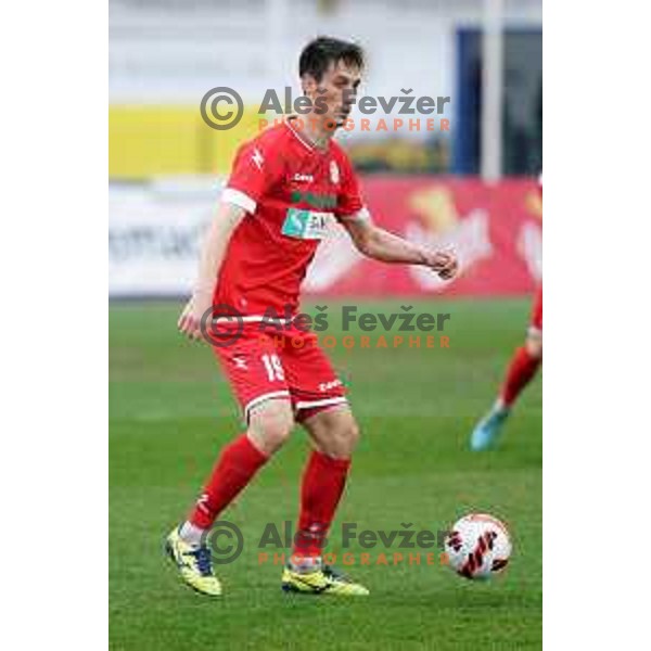 Klemen Bolha during Prva Liga Telemach 2021-2022 football match between Kalcer Radomlje and Aluminij in Domzale, Slovenia on April 9, 2022