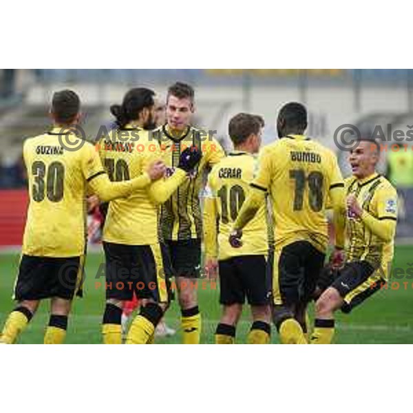 Tomislav Mrkonjic in action during Prva Liga Telemach 2021-2022 football match between Kalcer Radomlje and Aluminij in Domzale, Slovenia on April 9, 2022