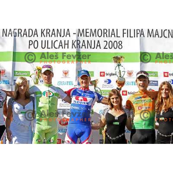 Jure Kocjan,Gregor Bole, Aldo Ino Ilesic (left to right) at winning podium in 41st Grand Prix of Kranj 31.5.2008 