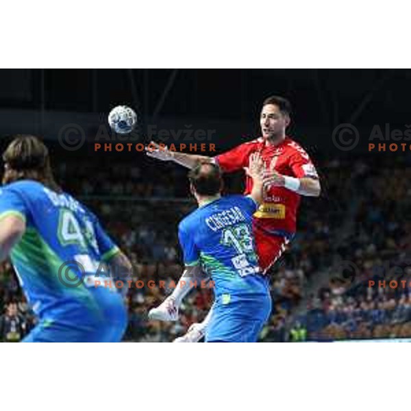 Lazar Kukic of Serbia in action during World Championship Men 2023 Qualifiers between Slovenia and Serbia in Celje, Slovenia on April 13, 2022 