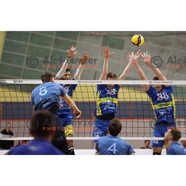in action during semi-final of 1.DOL match between Calcit Volleyball and Merkur Maribor in Kamnik on April 14, 2022