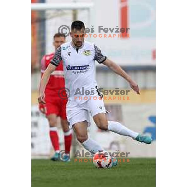 Ivan Borna Jelic Balta in action during Prva Liga Telemach 2021-2022 football match between Domzale and Koper in Domzale, Slovenia on April 16, 2022