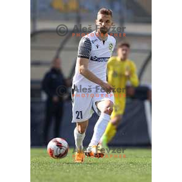 in action during Prva Liga Telemach 2021-2022 football match between Domzale and Koper in Domzale, Slovenia on April 16, 2022