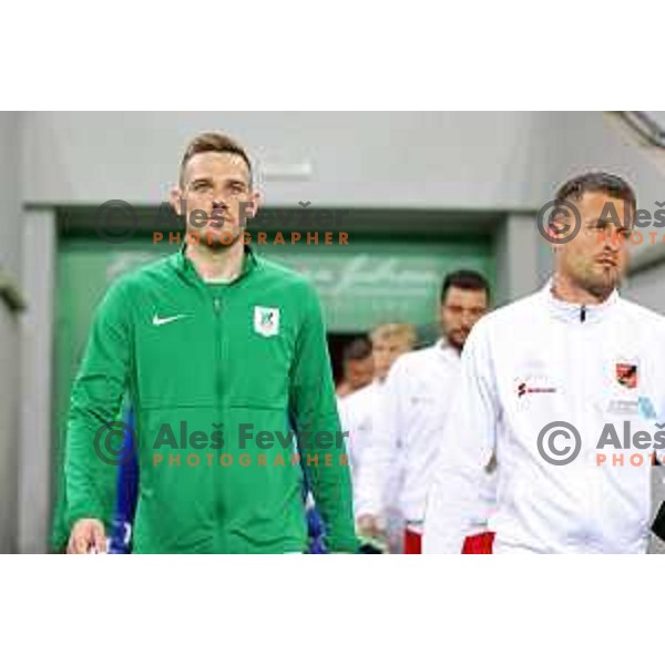 Timi Max Elsnik and Erik Salkic prior Prva Liga Telemach football match between Olimpija and Tabor CB 24 Sezana in SRC Stozice, Ljubljana, Slovenia on April 16, 2022 