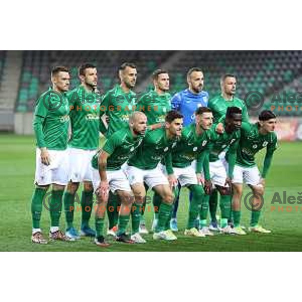 In action during Prva Liga Telemach football match between Olimpija and Tabor CB 24 Sezana in SRC Stozice, Ljubljana, Slovenia on April 16, 2022