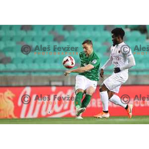 Damina Van Bruggen in action during Prva Liga Telemach football match between Olimpija and Tabor CB 24 Sezana in SRC Stozice, Ljubljana, Slovenia on April 16, 2022