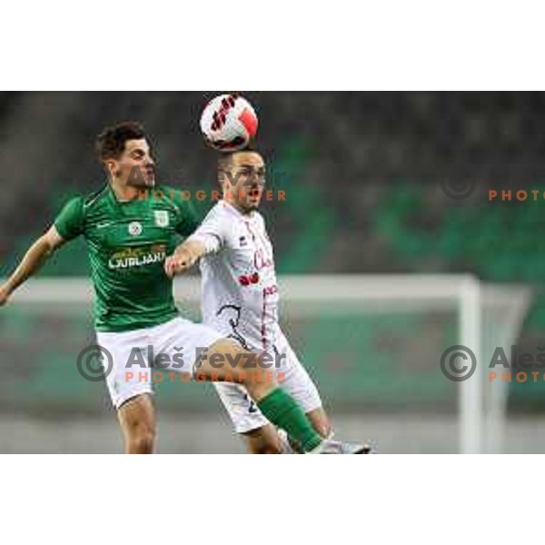 Dino Stancic in action during Prva Liga Telemach football match between Olimpija and Tabor CB 24 Sezana in SRC Stozice, Ljubljana, Slovenia on April 16, 2022 