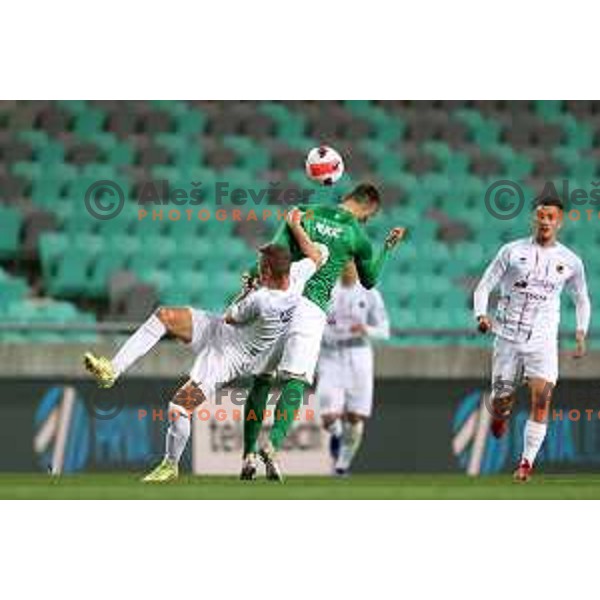 Mustafa Nukic in action during Prva Liga Telemach football match between Olimpija and Tabor CB 24 Sezana in SRC Stozice, Ljubljana, Slovenia on April 16, 2022 