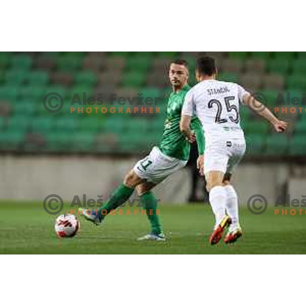 Marijan Cabraja in action during Prva Liga Telemach football match between Olimpija and Tabor CB 24 Sezana in SRC Stozice, Ljubljana, Slovenia on April 16, 2022 