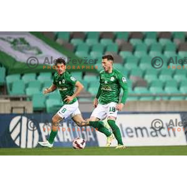 Mario Kvesic in action during Prva Liga Telemach football match between Olimpija and Tabor CB 24 Sezana in SRC Stozice, Ljubljana, Slovenia on April 16, 2022 