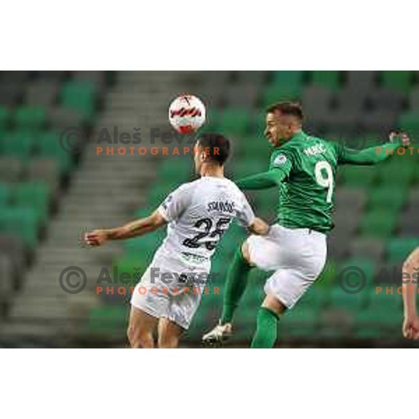 Mustafa Nukic in action during Prva Liga Telemach football match between Olimpija and Tabor CB 24 Sezana in SRC Stozice, Ljubljana, Slovenia on April 16, 2022 