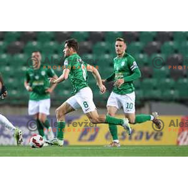 Neven Djurasek in action during Prva Liga Telemach football match between Olimpija and Tabor CB 24 Sezana in SRC Stozice, Ljubljana, Slovenia on April 16, 2022 