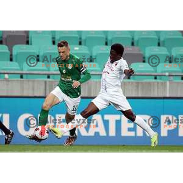 Timi Max Eslnik in action during Prva Liga Telemach football match between Olimpija and Tabor CB 24 Sezana in SRC Stozice, Ljubljana, Slovenia on April 16, 2022 