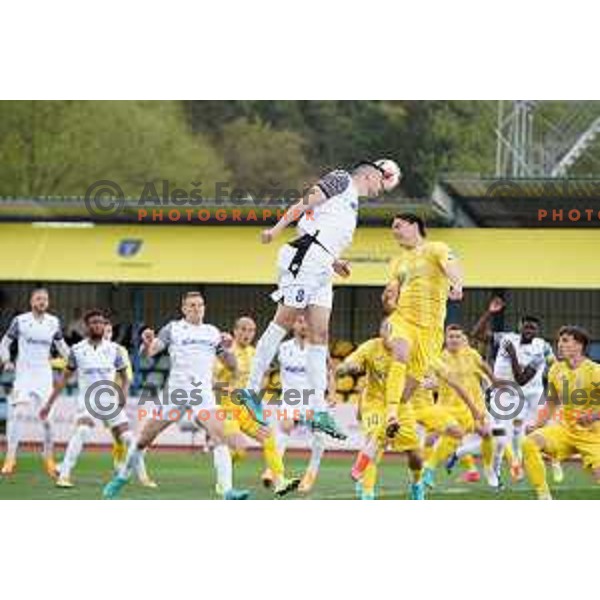 Ivan Borna Jelic Balta in action during Prva Liga Telemach 2021-2022 football match between Domzale and Koper in Domzale, Slovenia on April 16, 2022