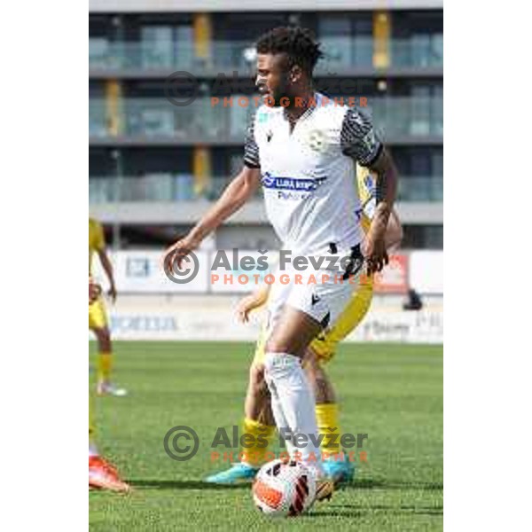 Kaheem Parris in action during Prva Liga Telemach 2021-2022 football match between Domzale and Koper in Domzale, Slovenia on April 16, 2022