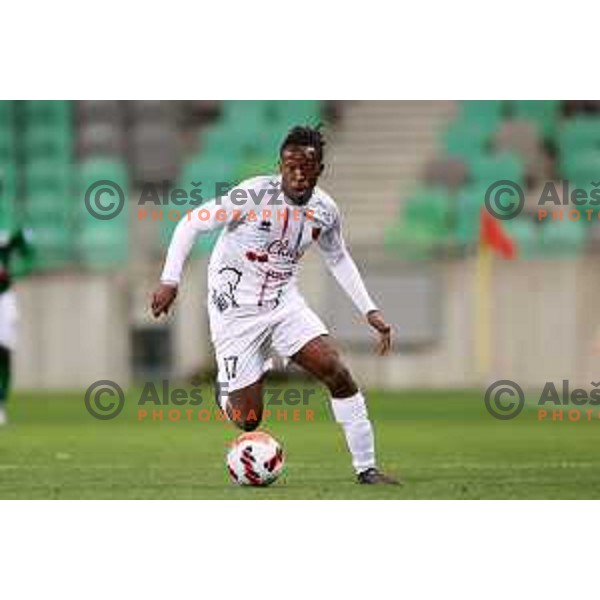 Mory Keita in action during Prva Liga Telemach football match between Olimpija and Tabor CB 24 Sezana in SRC Stozice, Ljubljana, Slovenia on April 16, 2022 
