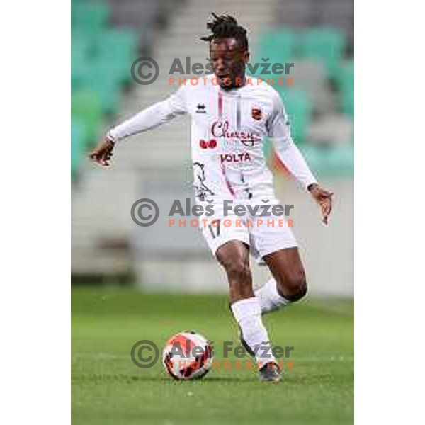 Mory Keita in action during Prva Liga Telemach football match between Olimpija and Tabor CB 24 Sezana in SRC Stozice, Ljubljana, Slovenia on April 16, 2022 