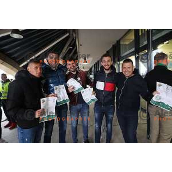 Fans of Cedevita Olimpija in action during eight-final of 7days EuroCup basketball match between Cedevita Olimpija and Turk Telekom in Stozice, Arena, Ljubljana, Slovenia on April 19, 2022