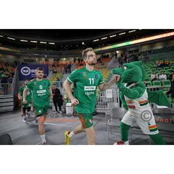 Jaka Blazic of Cedevita Olimpija in action during eight-final of 7days EuroCup basketball match between Cedevita Olimpija and Turk Telekom in Stozice, Arena, Ljubljana, Slovenia on April 19, 2022