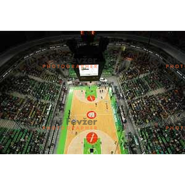 Fans of Cedevita Olimpija in action during eight-final of 7days EuroCup basketball match between Cedevita Olimpija and Turk Telekom in Stozice, Arena, Ljubljana, Slovenia on April 19, 2022
