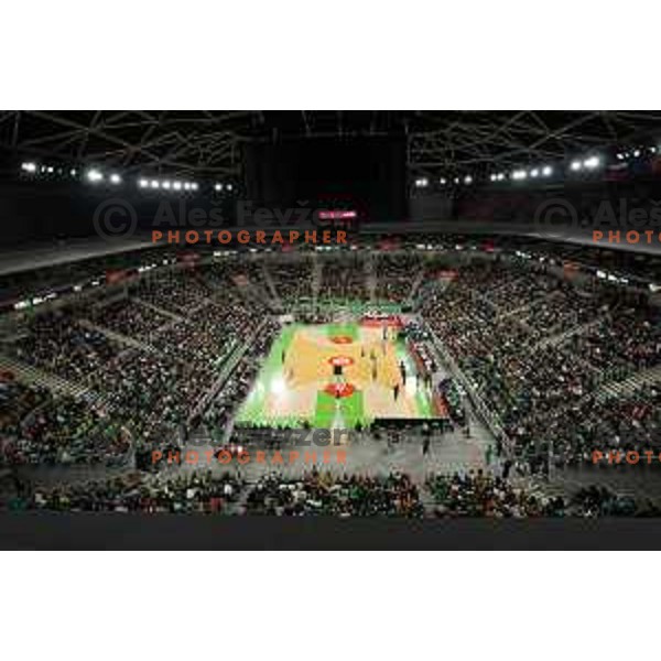 Fans of Cedevita Olimpija in action during eight-final of 7days EuroCup basketball match between Cedevita Olimpija and Turk Telekom in Stozice, Arena, Ljubljana, Slovenia on April 19, 2022