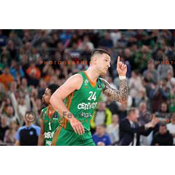 Alen Omic of Cedevita Olimpija in action during eight-final of 7days EuroCup basketball match between Cedevita Olimpija and Turk Telekom in Stozice, Arena, Ljubljana, Slovenia on April 19, 2022