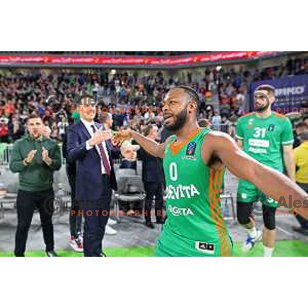 Jacob Pullen of Cedevita Olimpija in action during eight-final of 7days EuroCup basketball match between Cedevita Olimpija and Turk Telekom in Stozice, Arena, Ljubljana, Slovenia on April 19, 2022