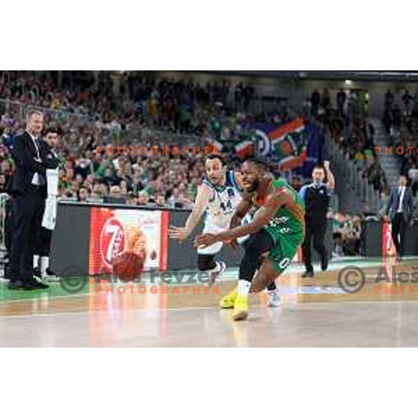 Jacob Pullen of Cedevita Olimpija in action during eight-final of 7days EuroCup basketball match between Cedevita Olimpija and Turk Telekom in Stozice, Arena, Ljubljana, Slovenia on April 19, 2022