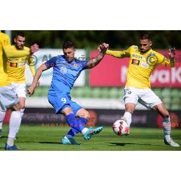 Dejan Georgijevic in action during semi-final of Slovenian Cup 2021-2022 football match between Bravo and Domzale in Ljubljana, Slovenia on April 20, 2022