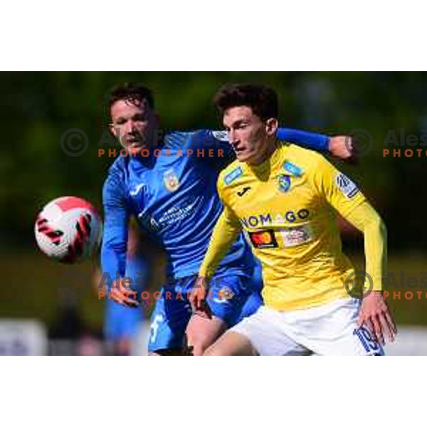 Matija Kavcic in action during semi-final of Slovenian Cup 2021-2022 football match between Bravo and Domzale in Ljubljana, Slovenia on April 20, 2022