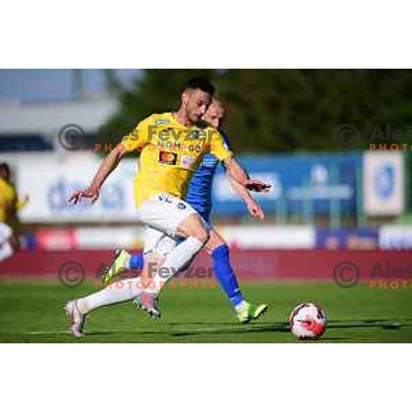 Gregor Bajde in action during semi-final of Slovenian Cup 2021-2022 football match between Bravo and Domzale in Ljubljana, Slovenia on April 20, 2022