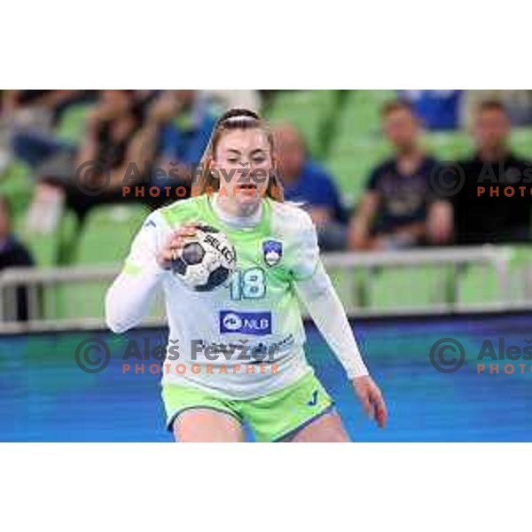 Nina Zulic in action during Euro Cup Women 2022 Group phase match between Slovenia and Montenegro Stozice Hall, Ljubljana, Slovenia on April 21, 2022