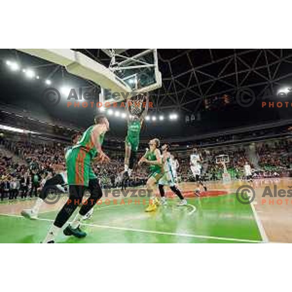 Zach Auguste of Cedevita Olimpija in action during eight-final of 7days EuroCup basketball match between Cedevita Olimpija and Turk Telekom in Stozice, Arena, Ljubljana, Slovenia on April 19, 2022