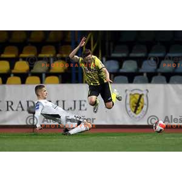 Of Kalcer Radomlje in action during Prva Liga Telemach 2021-2022 football match between Kalcer Radomlje and Mura in Domzale, Slovenia on April 23, 2022