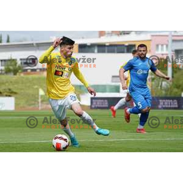 of Bravo In action during Prva Liga Telemach football match between Bravo and Domzale in Ljubljana, Slovenia on April 24, 2022