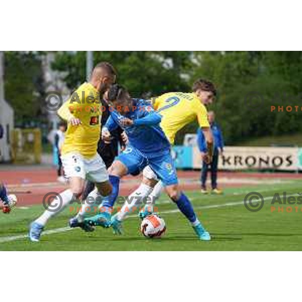 of Bravo In action during Prva Liga Telemach football match between Bravo and Domzale in Ljubljana, Slovenia on April 24, 2022