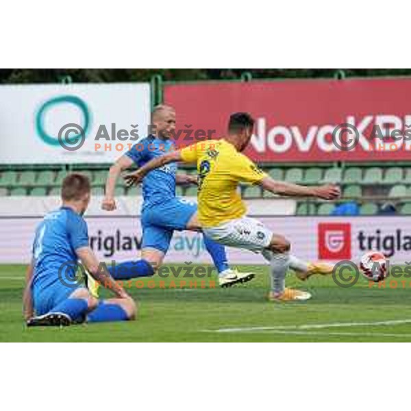 of Bravo In action during Prva Liga Telemach football match between Bravo and Domzale in Ljubljana, Slovenia on April 24, 2022